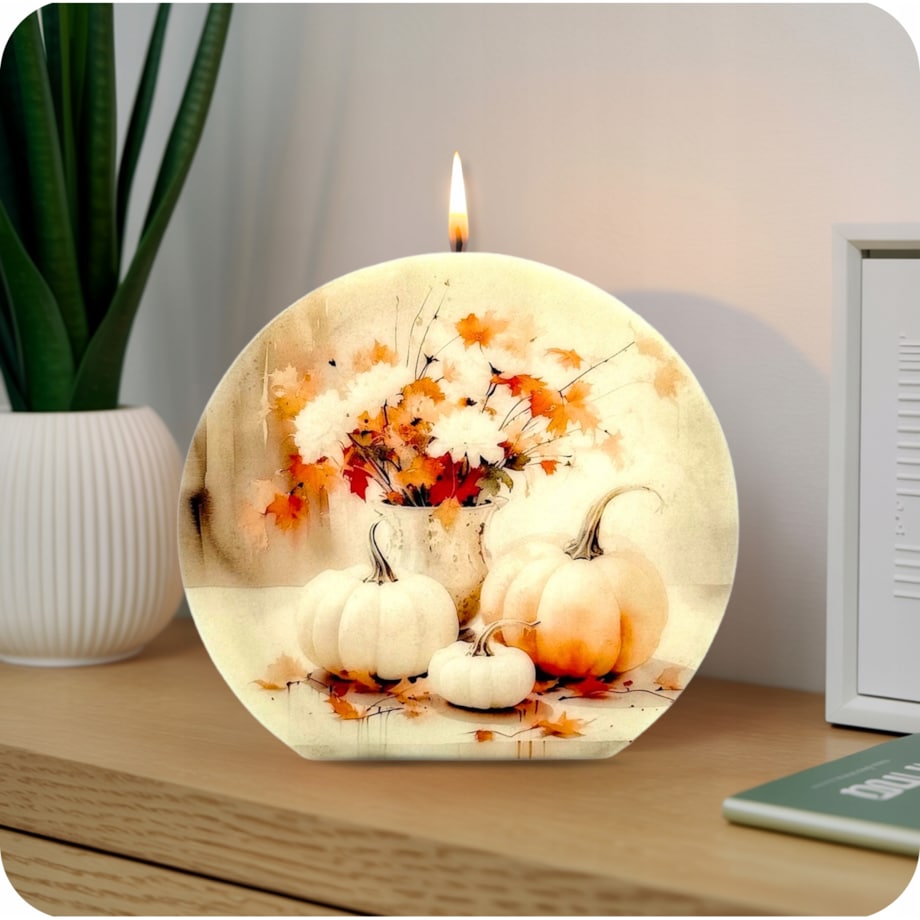 Świeca sojowa na prezent – jesienna dekoracja do wnętrz, bezzapachowa