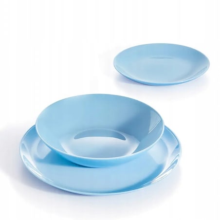 TALERZE DESEROWE 6szt x 19 cm NIEBIESKIE luminarc na ciasta desery jedzenie