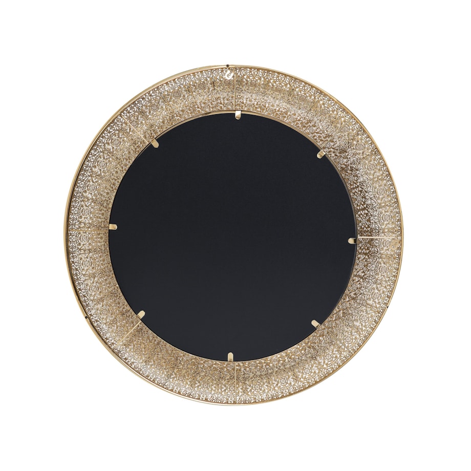 Metalowe okrągłe lustro ścienne ø 80 cm złote CHANNAY