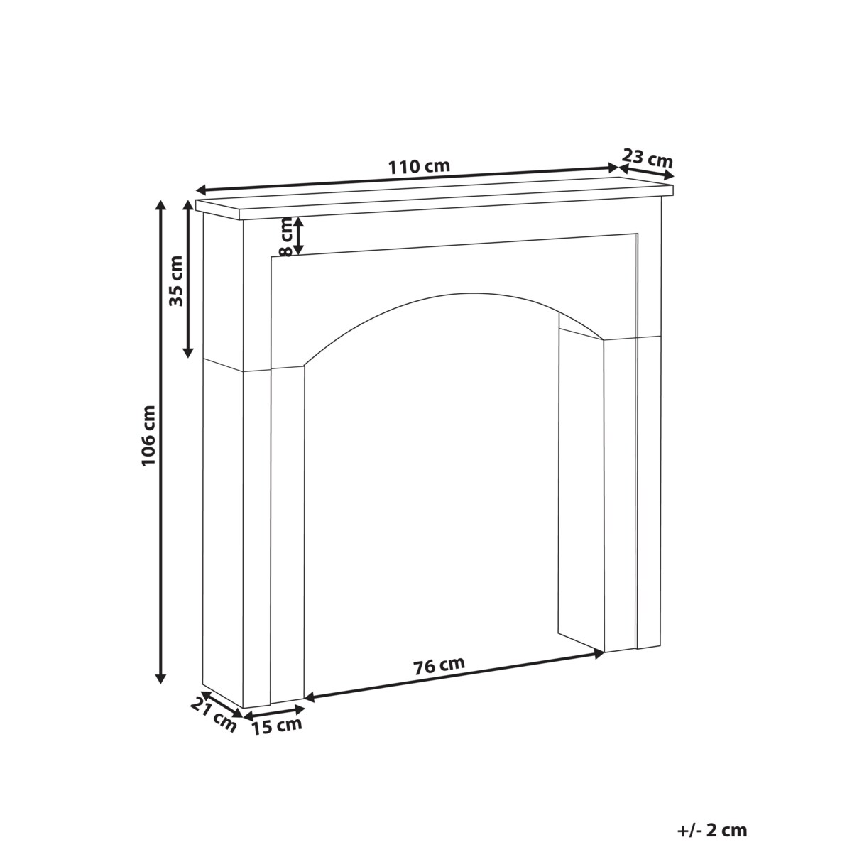 Portal kominkowy BUSSELTON Czarny