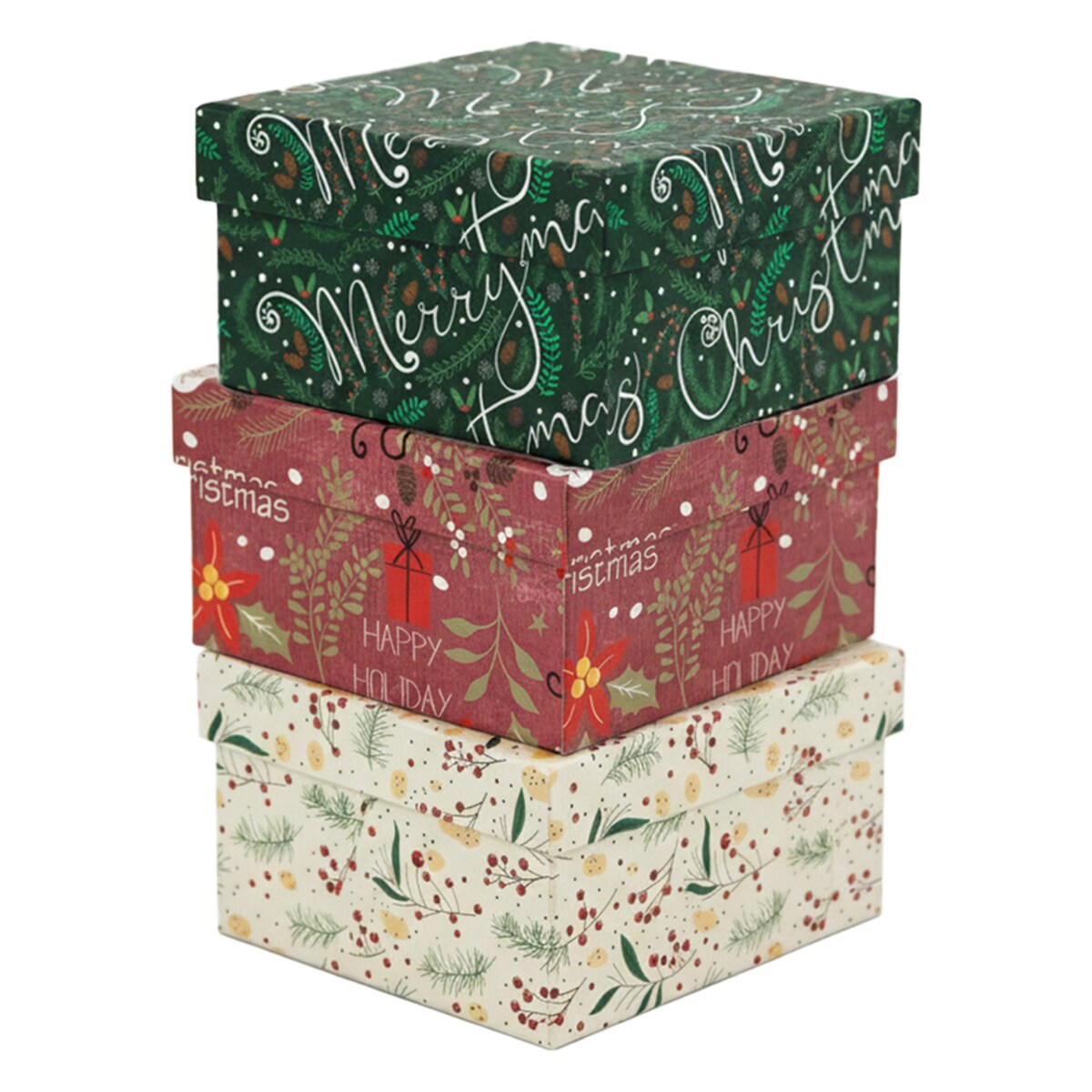 Pudełko Na Prezent Świąteczne Na Boże Narodzenie 14.5X14.5X7 Cm