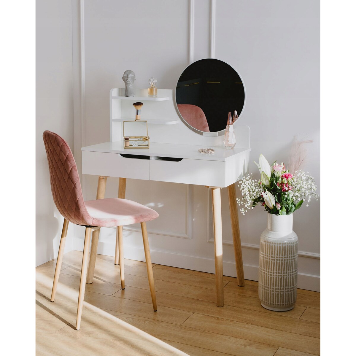 Toaletka z lustrem SCANDI kosmetyczna skandynawska