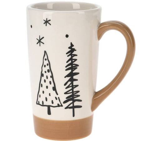 Duży zimowy kubek z motywem choinek, 520 ml