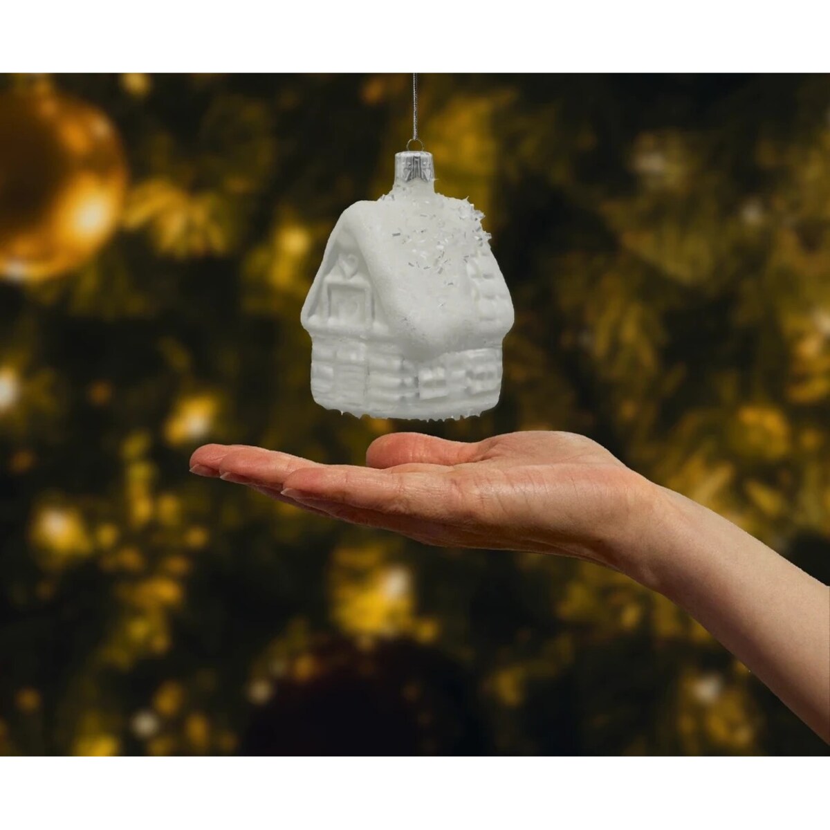 Bombka choinkowa: Domek w śniegu