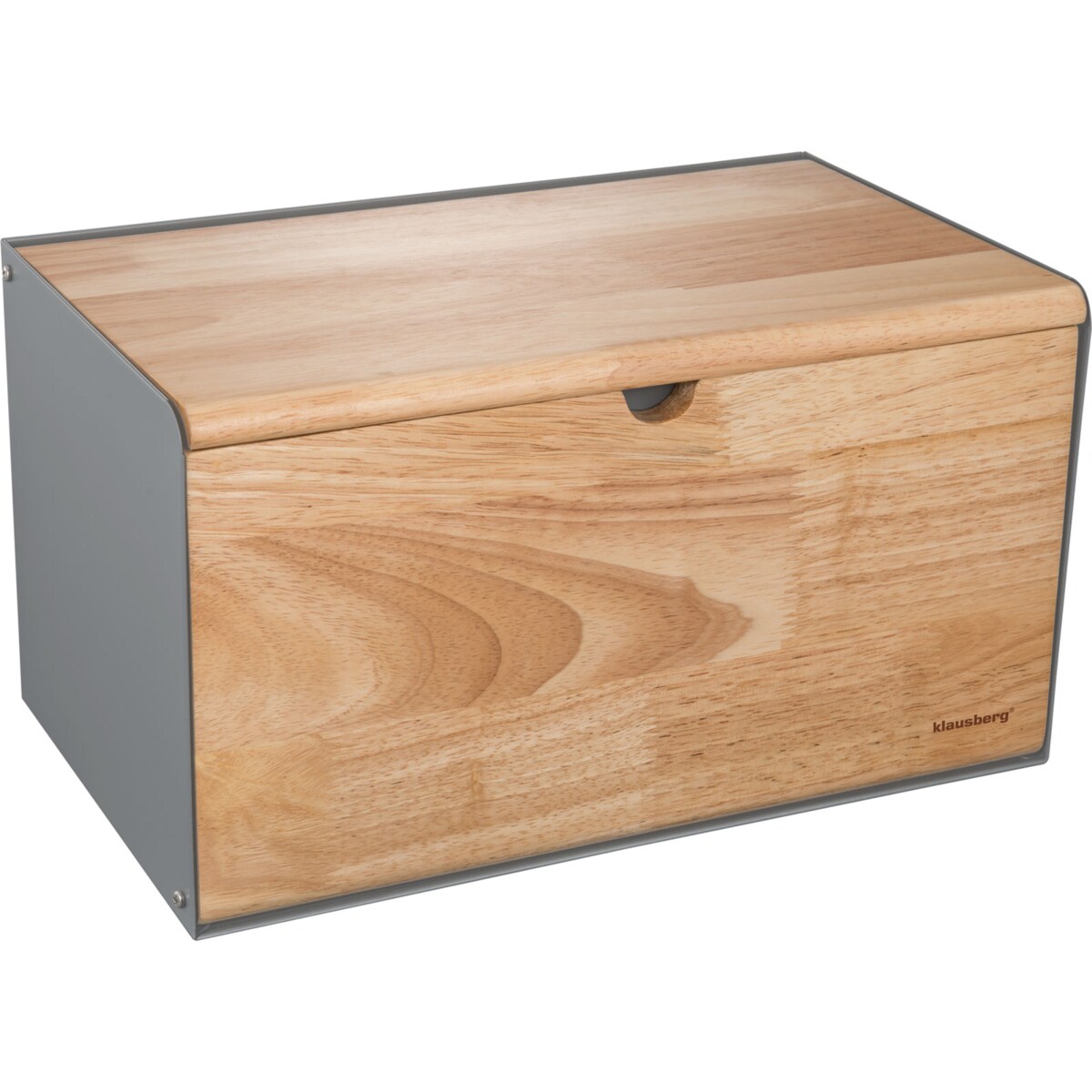 Chlebak stalowo-drewniany pojemnik na chleb pieczywo szary KLAUSBERG