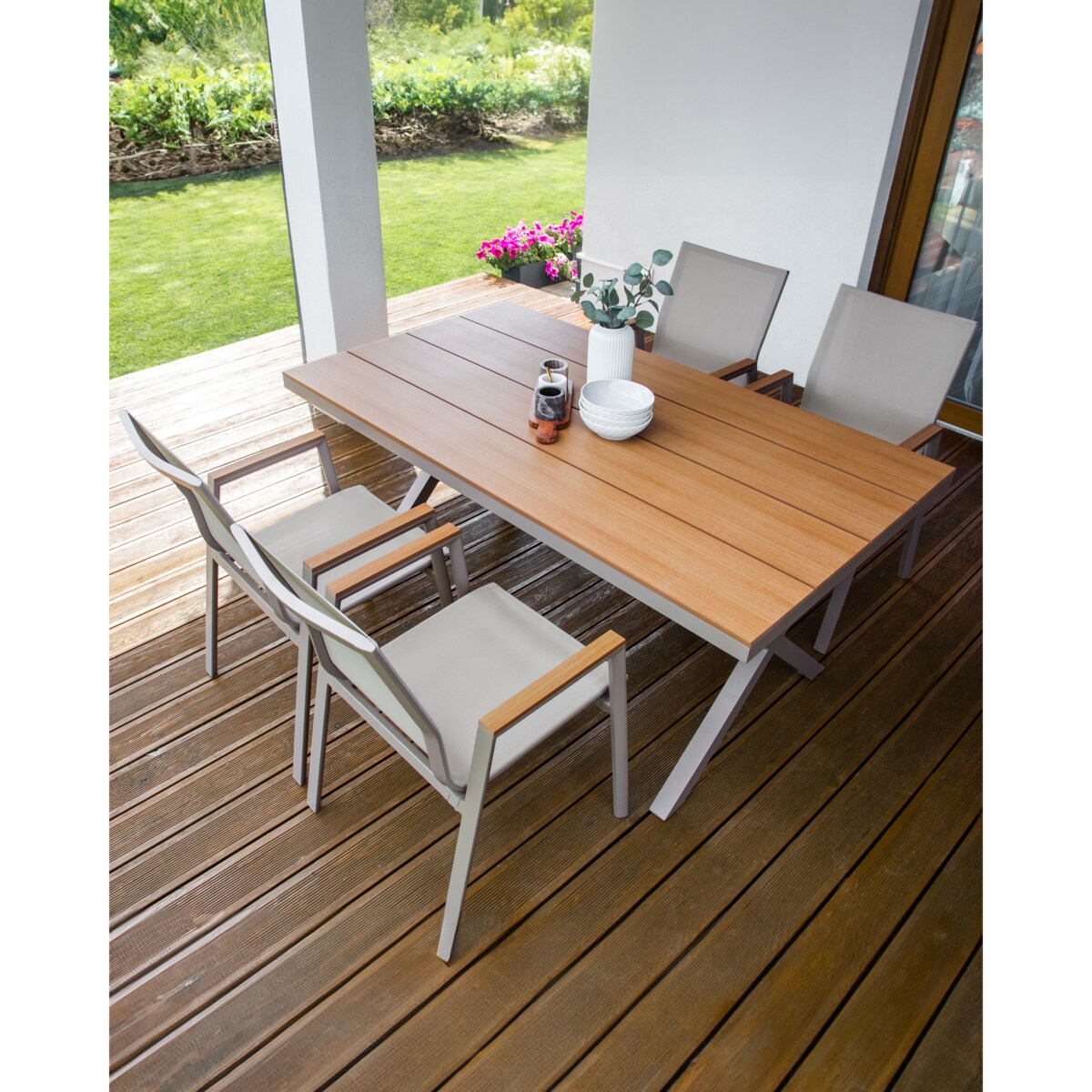 Zestaw 4 krzeseł Metal Beżowoszary TIANO