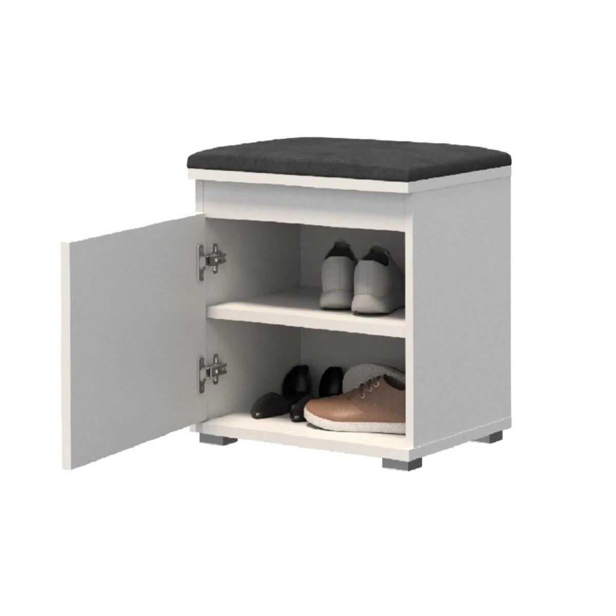 Garderoba do przedpokoju z siedziskiem SINGAPUR 104 biała/szara