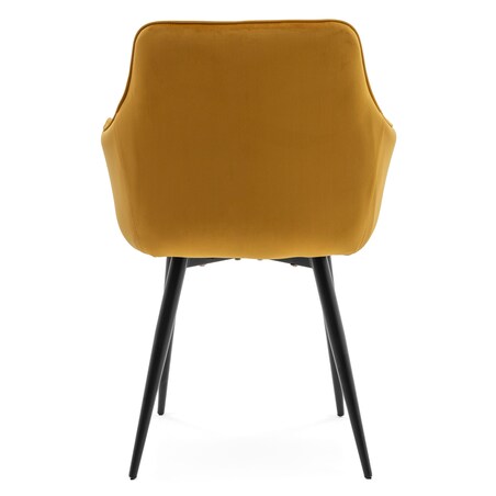 Krzesło tapicerowane welurowe QUATTRO velvet aksamit curry