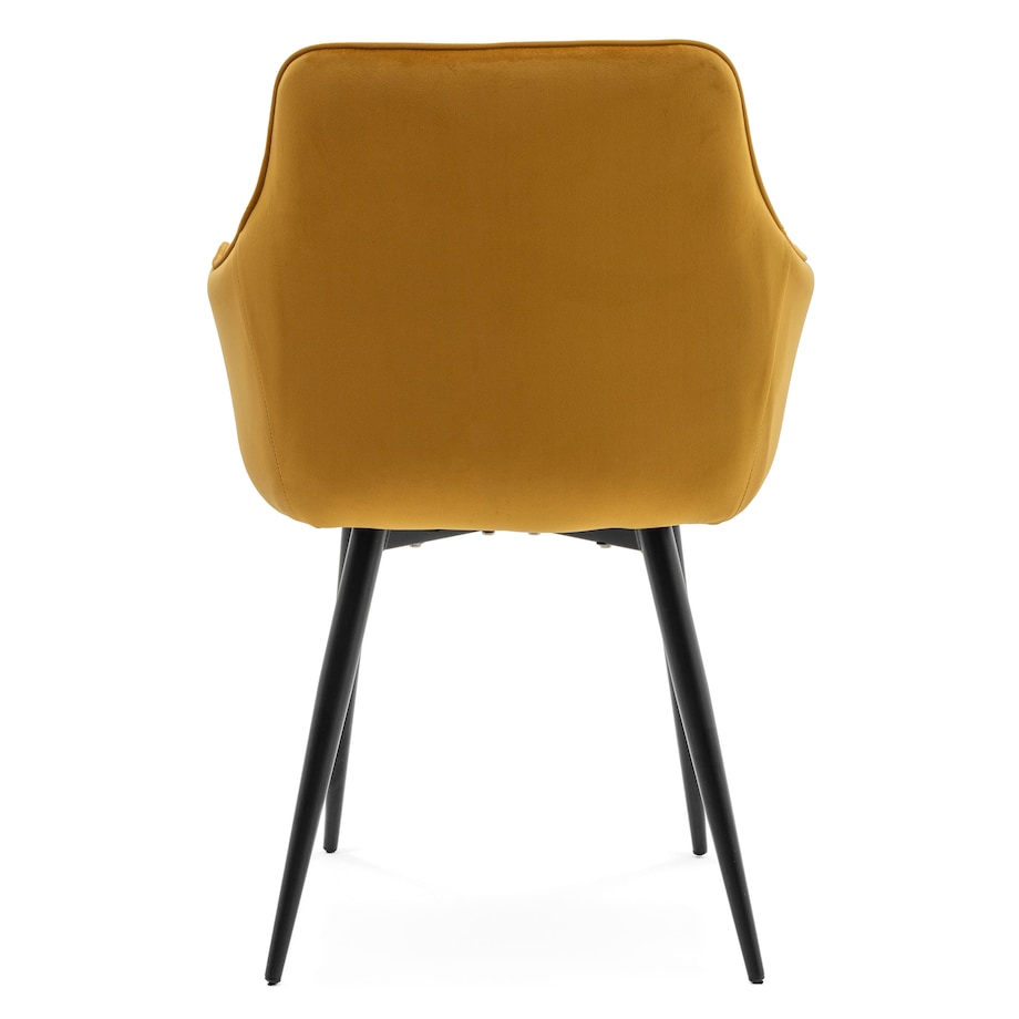 Krzesło tapicerowane welurowe QUATTRO velvet aksamit curry