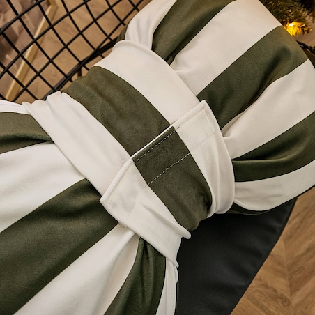 Poduszka XMAS wzór XM56 | Kokarda w paski oliwkowa 40 x 60 cm