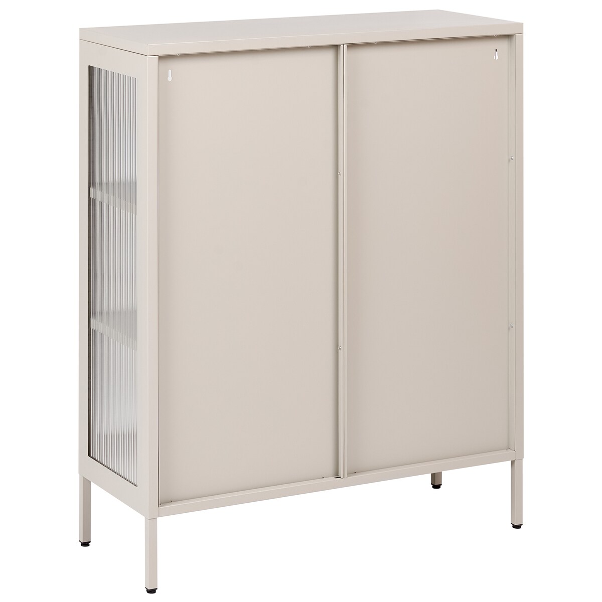 Witryna ze szklaną gablotą HARLYN 90 cm Metal Beżowy