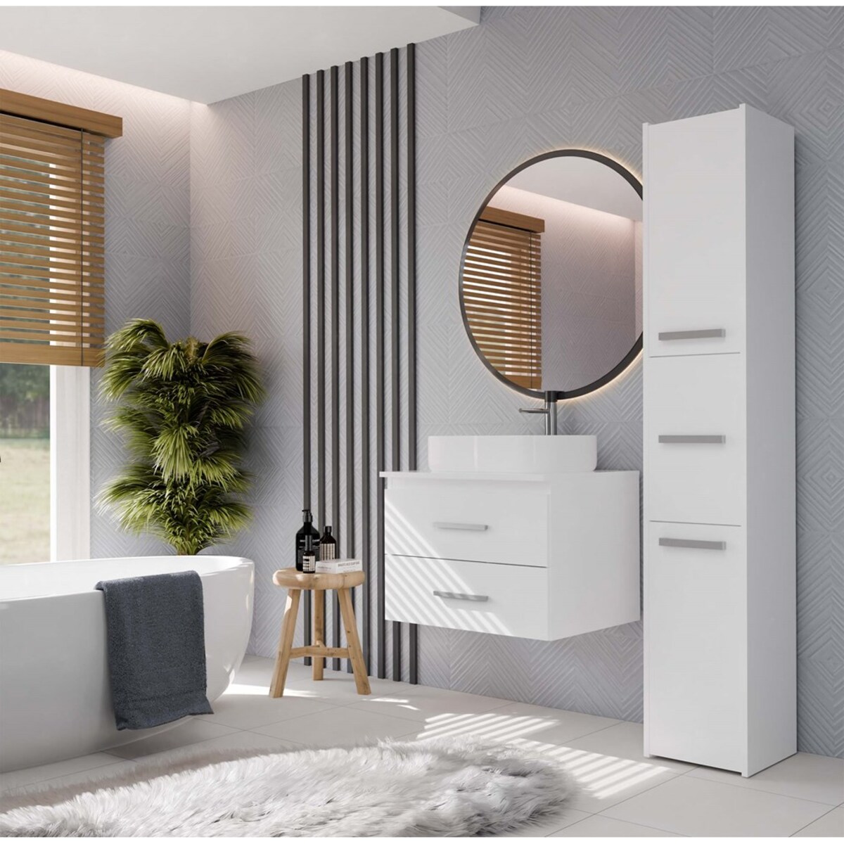 Słupek łazienkowy Nel 60 BIAŁY