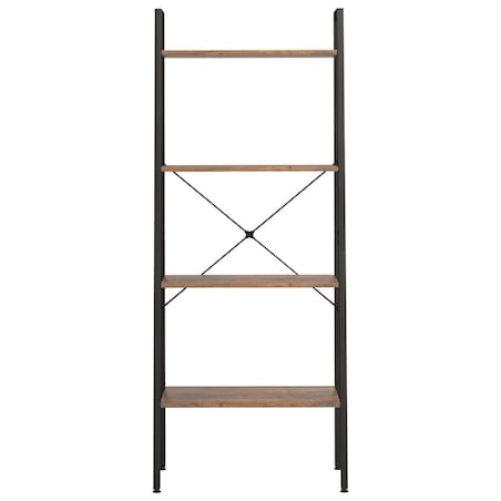 vidaXL Regał drabina z 4 półkami, ciemnobrązowo-czarny, 56x35x140 cm
