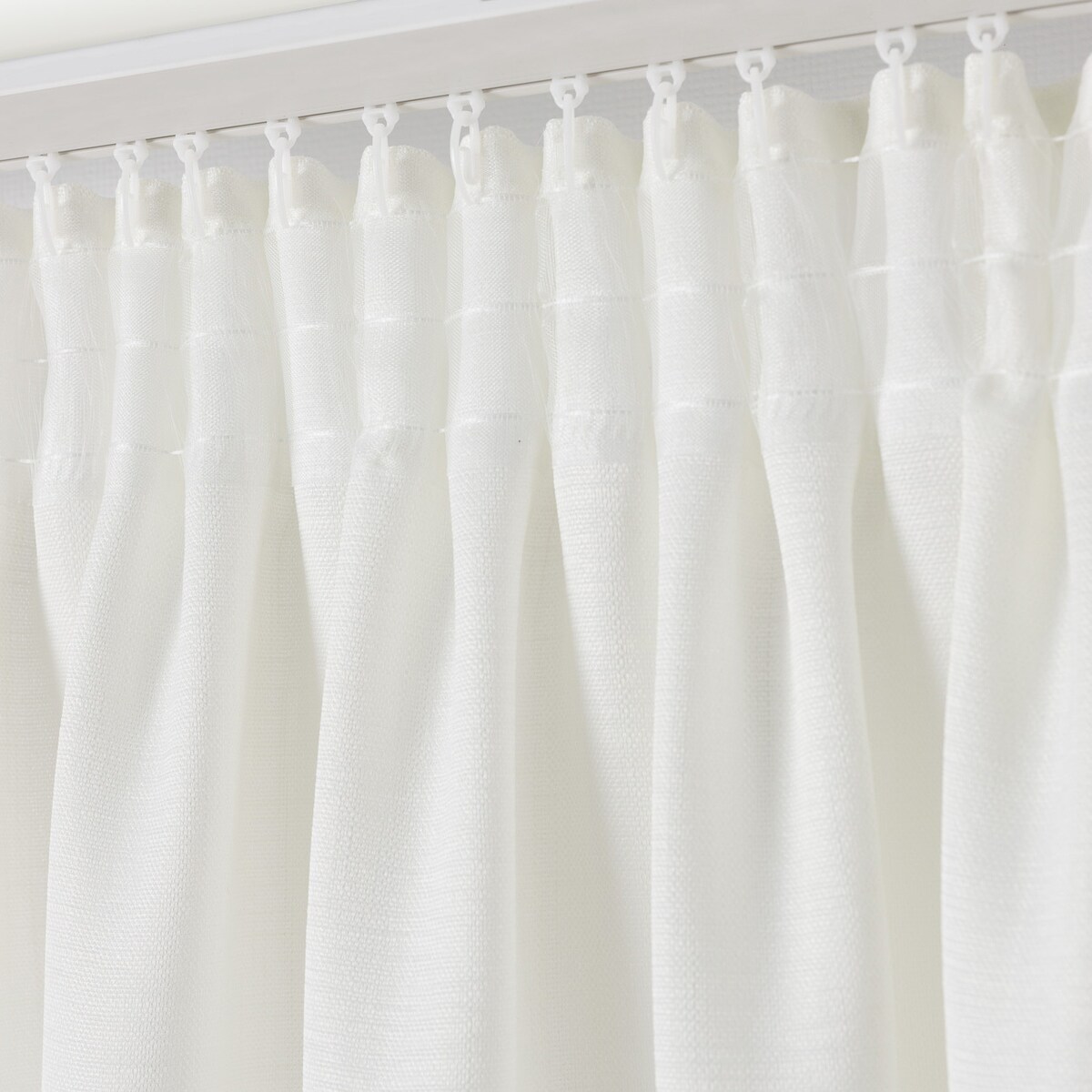 Zasłona na taśmie marszczącej strukturalna ecru 140 x 280 cm 1 szt. 140x280 biały