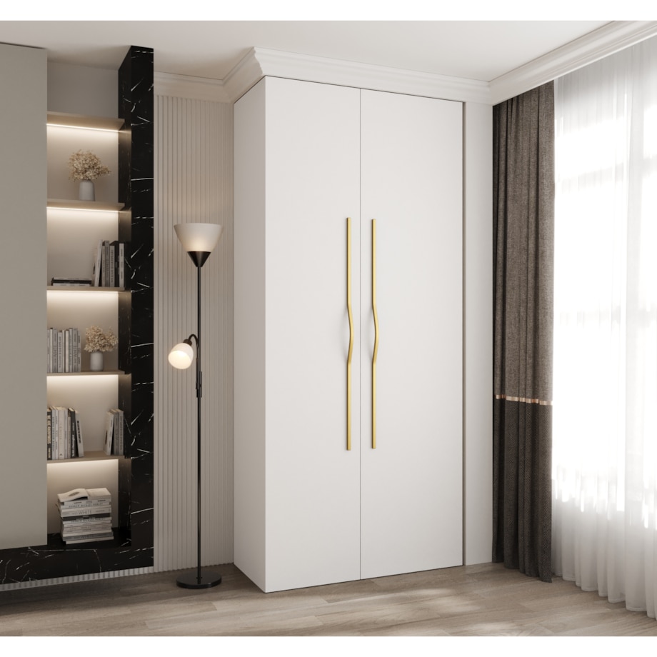 Szafa dwudrzwiowa Como 2 110 gł.40 biały+złoty