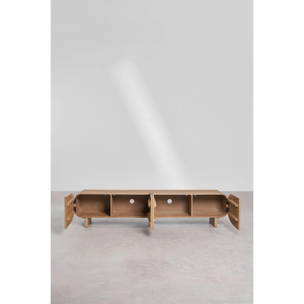 Komoda RTV 220x40 cm z drewna mango Agathe, naturalna