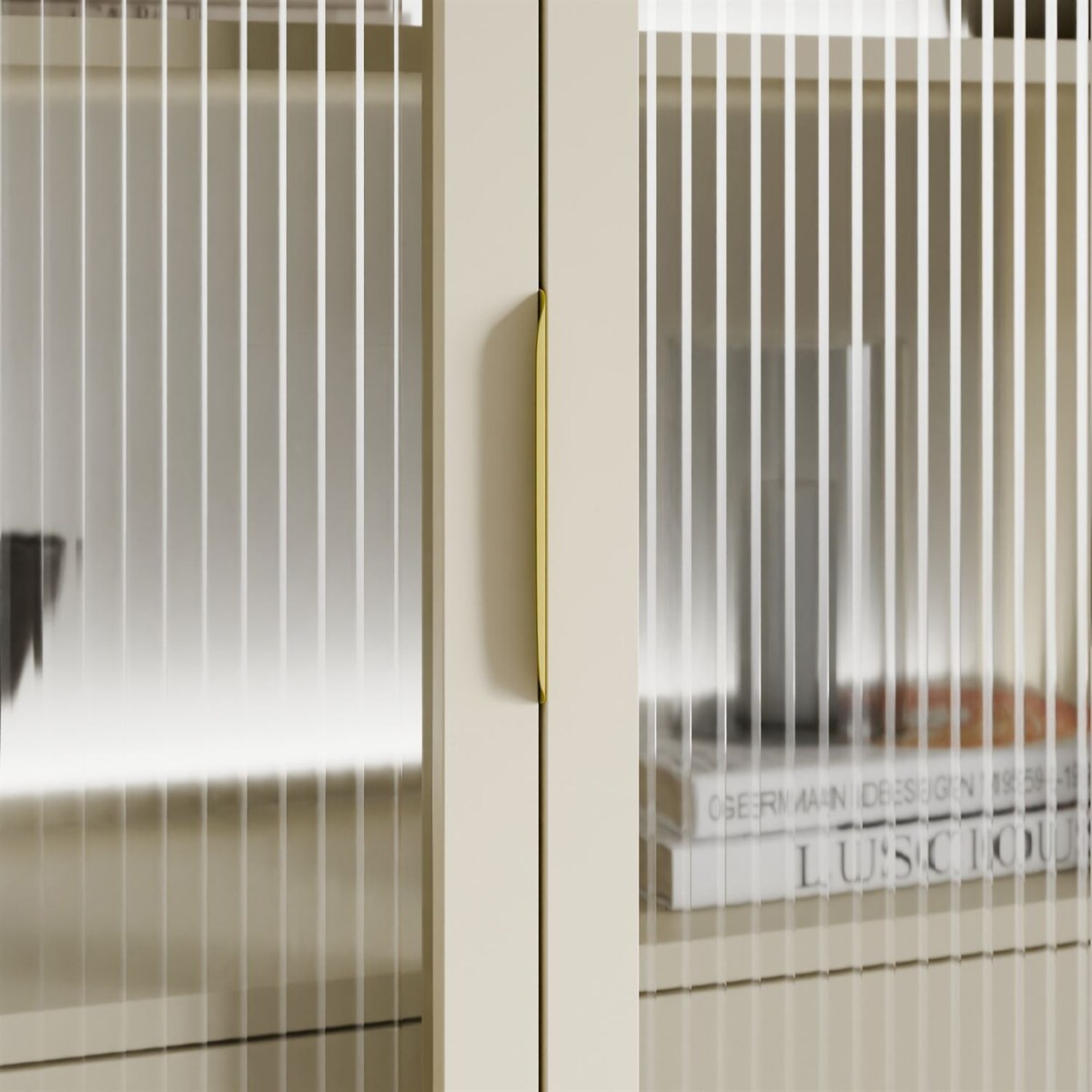 Witryna LINEA z oświetleniem LED, kaszmir