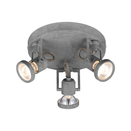 Lampa Sufitowa BRITOP Lighting 3xGU10 Max.50W Klasyczny Szary Beton, Polski Producent, 1 szt.