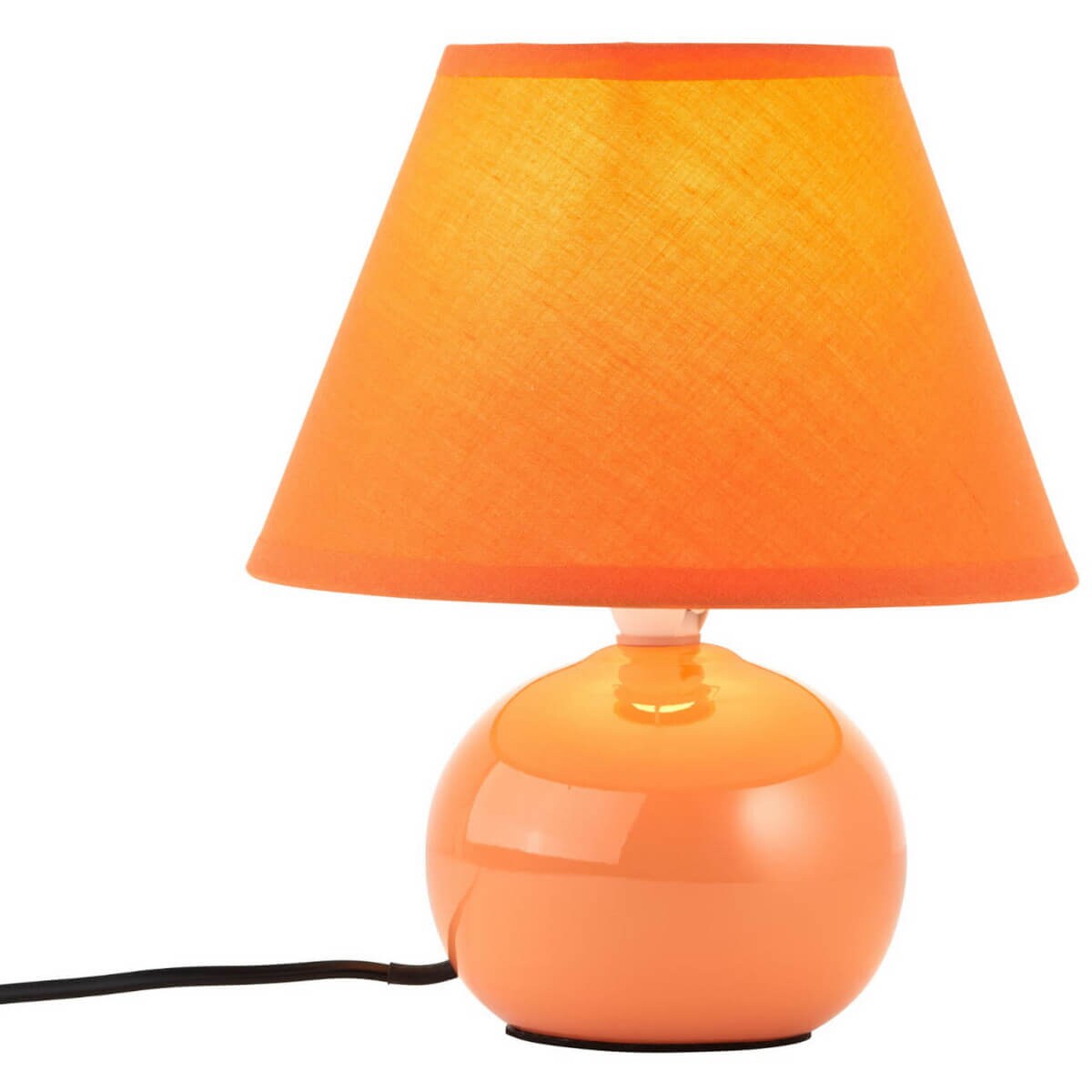 Ceramiczna lampka nocna Primo 61047/38 Brilliant abażur brzoskwiniowy