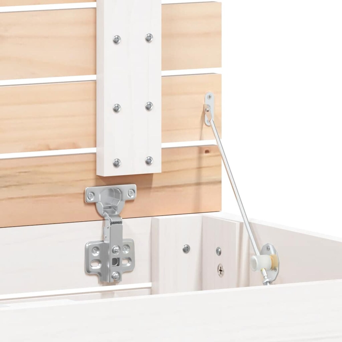 vidaXL Kosz na pranie, biały, 88,5x44x76 cm, lite drewno sosnowe