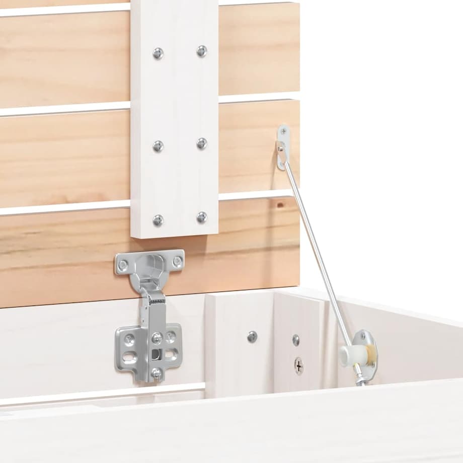 vidaXL Kosz na pranie, biały, 88,5x44x76 cm, lite drewno sosnowe