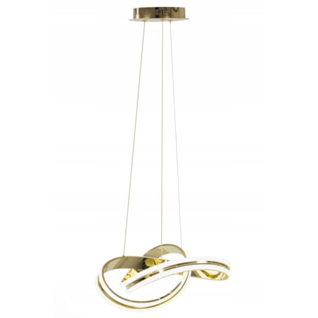 Lampa Sufitowa Wisząca Metal Ring Gold Led + Pilot