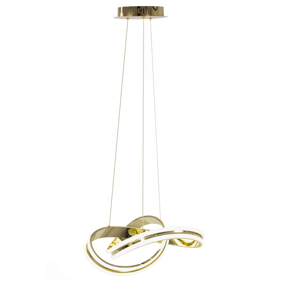 Lampa Sufitowa Wisząca Metal Ring Gold Led + Pilot