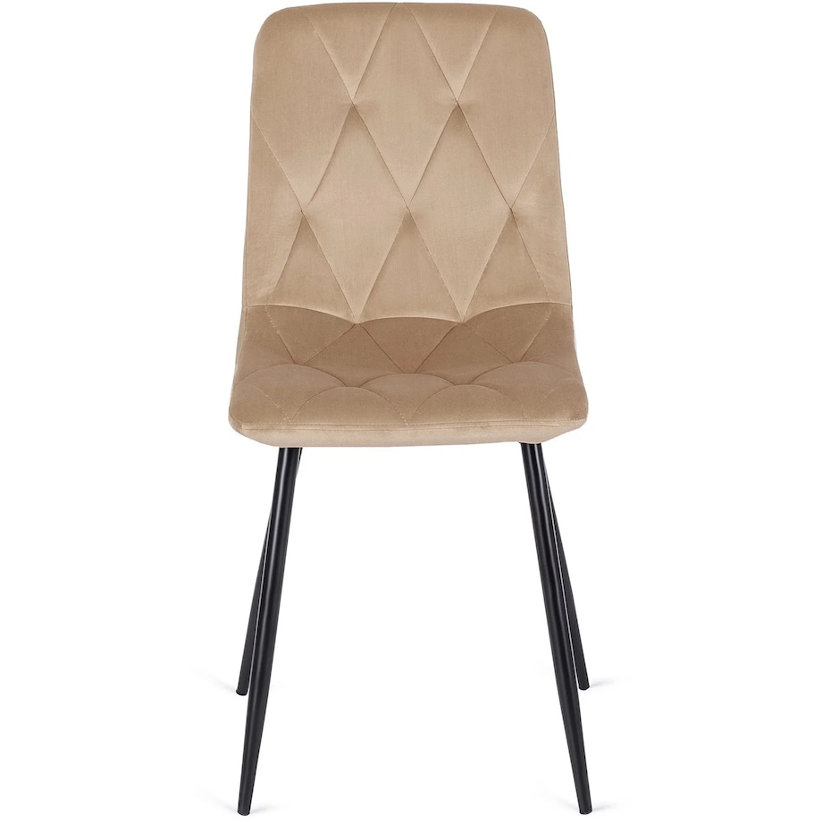 Krzesło Tapicerowane Welurowe Do Jadalni Salonu Kuchenne Loft Beżowe ROBIN