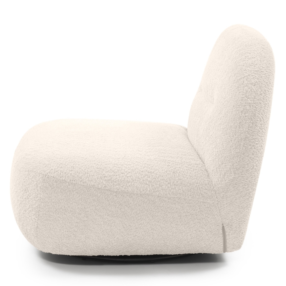 Fotel obrotowy bouclé kremowy Eroni