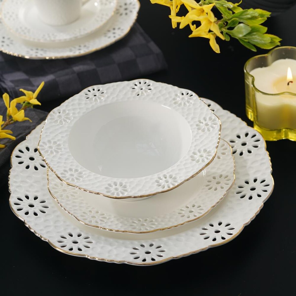 VILLA ITALIA Talerz płytki 26,5 cm porcelanowy LORETTA