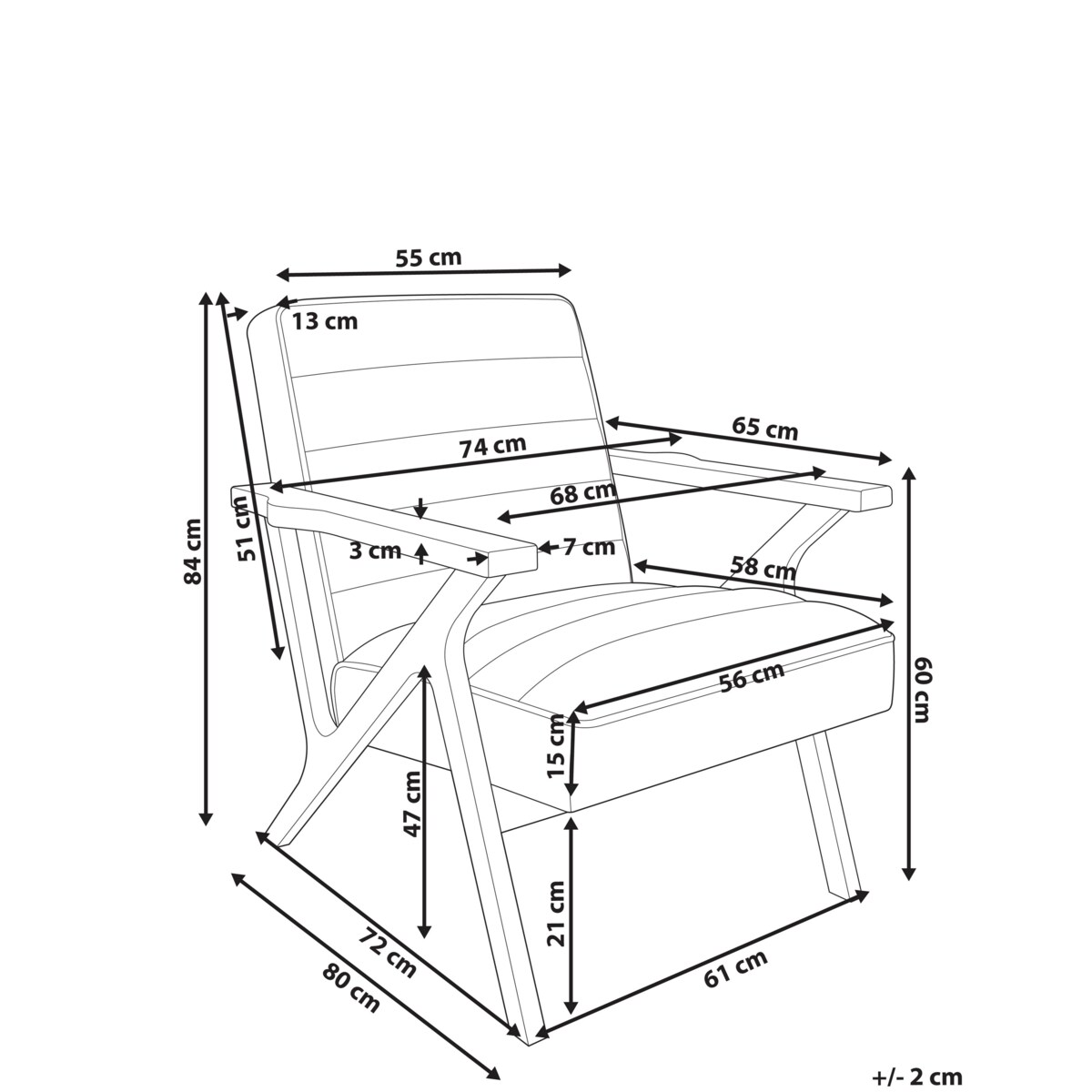 Fotel Złamana biel KISA