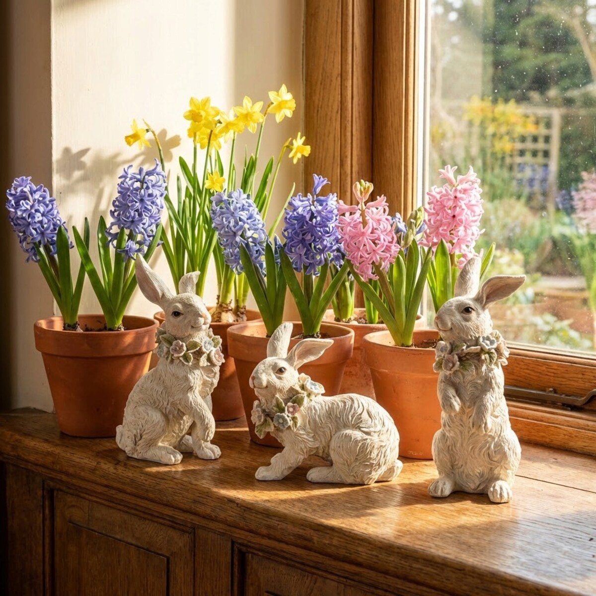 ZAJĄC WIELKANOCNY ZAJĄCE ZAJĄCZKI 3 szt FIGURKA KRÓLIK NA WIELKANOC PREZENT