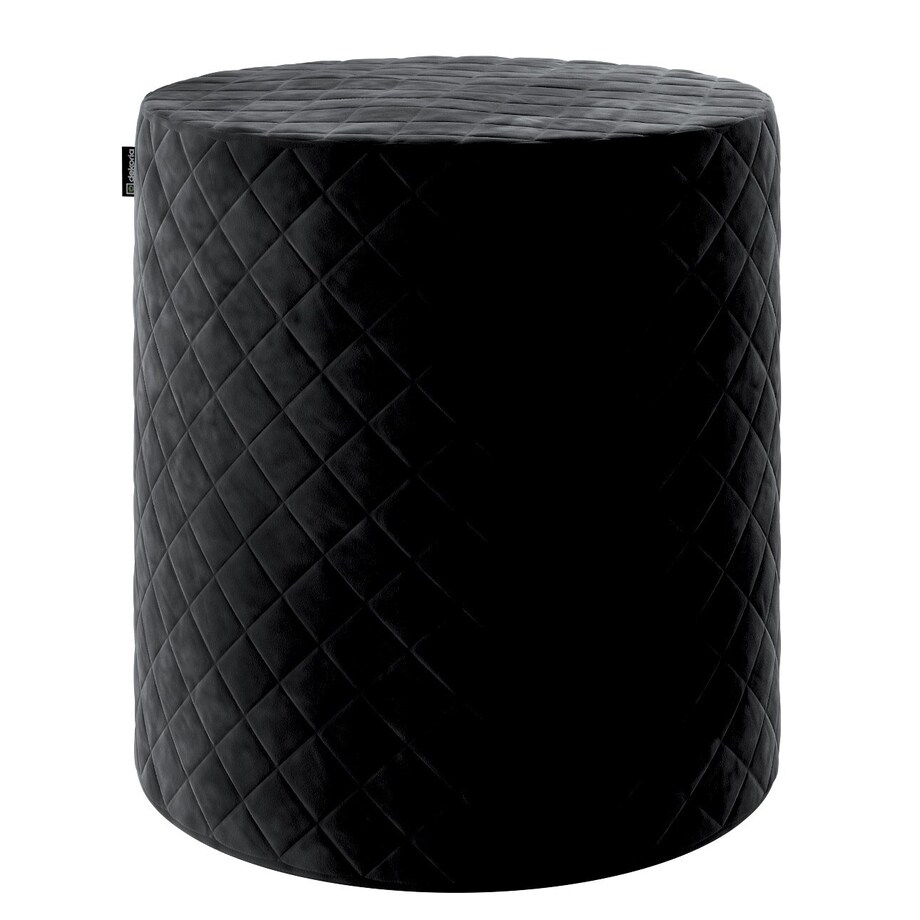 Puf Barrel pikowany, głęboka czerń, ø 40 wys. 40 cm, Velvet