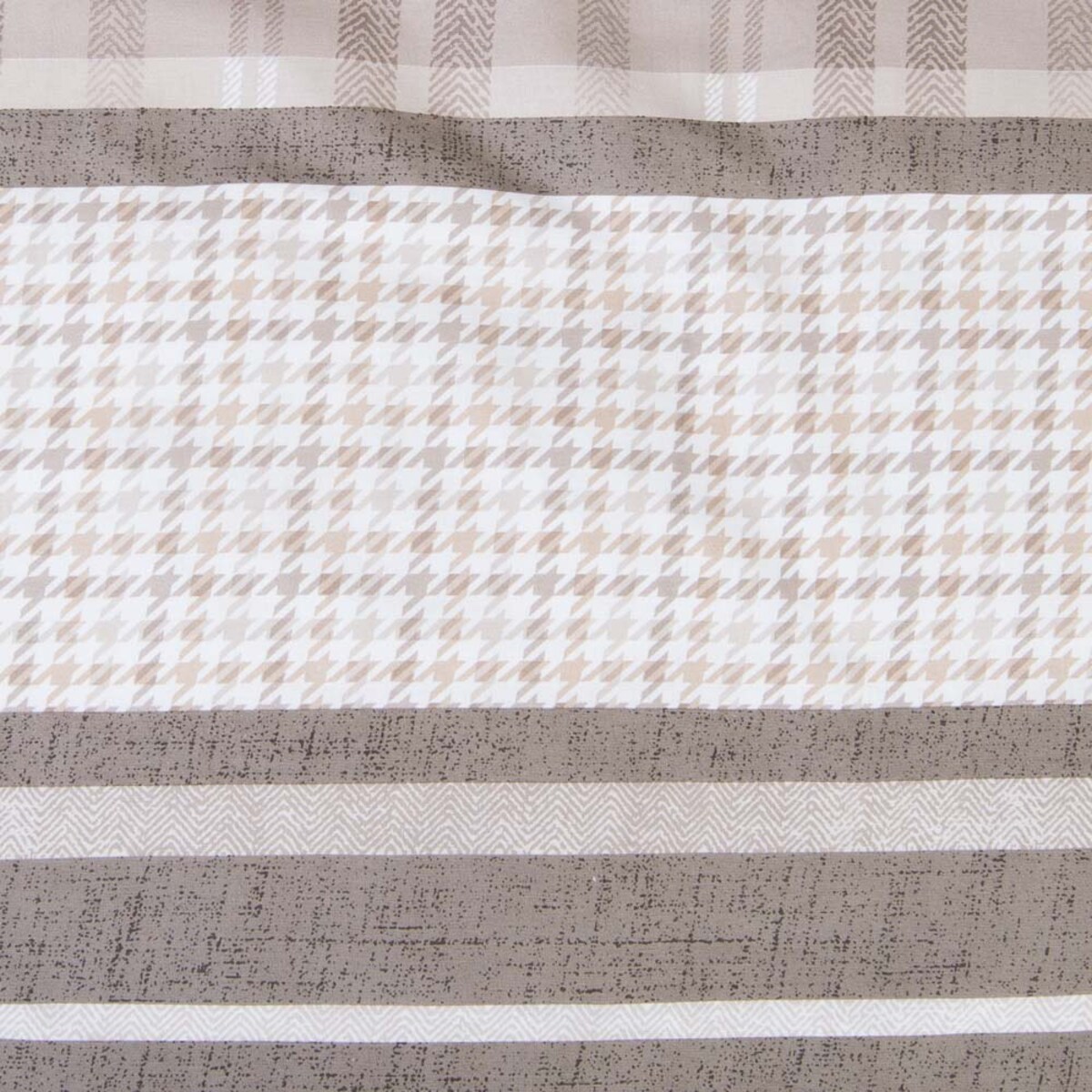 Pościel bawełniana 180x200 Linea w beżowe pasy i kratkę, Cottonlove