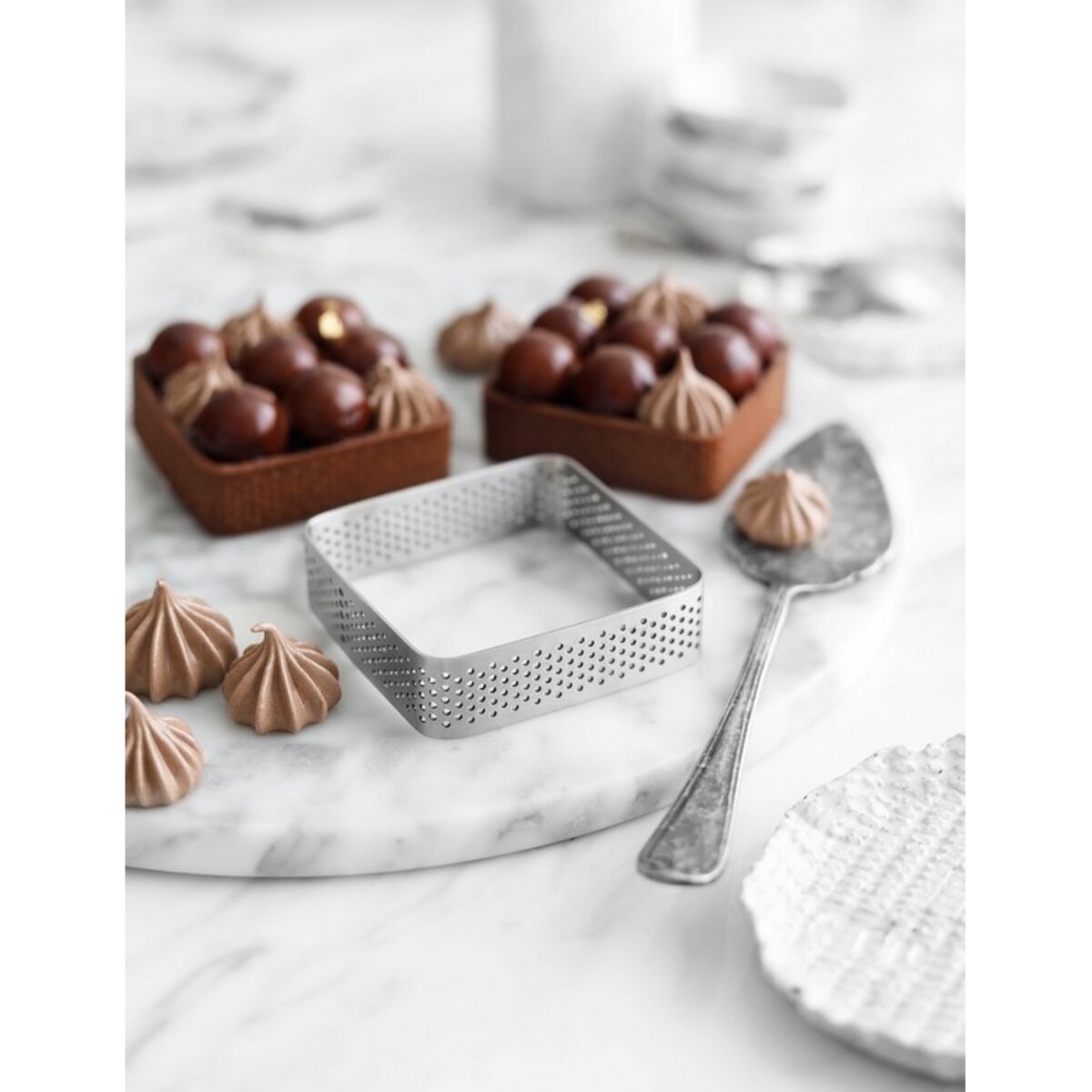 Perforowany kwadratowy pierścień do wypieków 7cm - Patisse