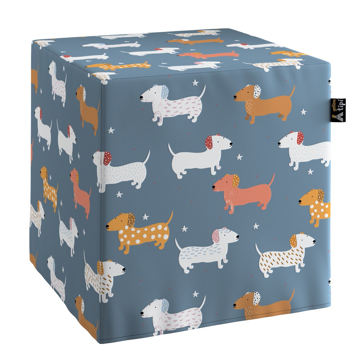 Puf kostka Nano, niebieski, 40 x 40 x 40 cm, Magic Collection