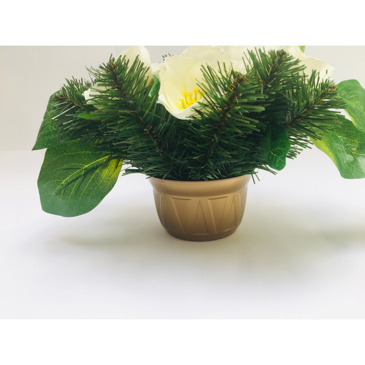 GOTOWY STROIK bukiet podkład w doniczce na cmentarz grób mamy babci kwiaty