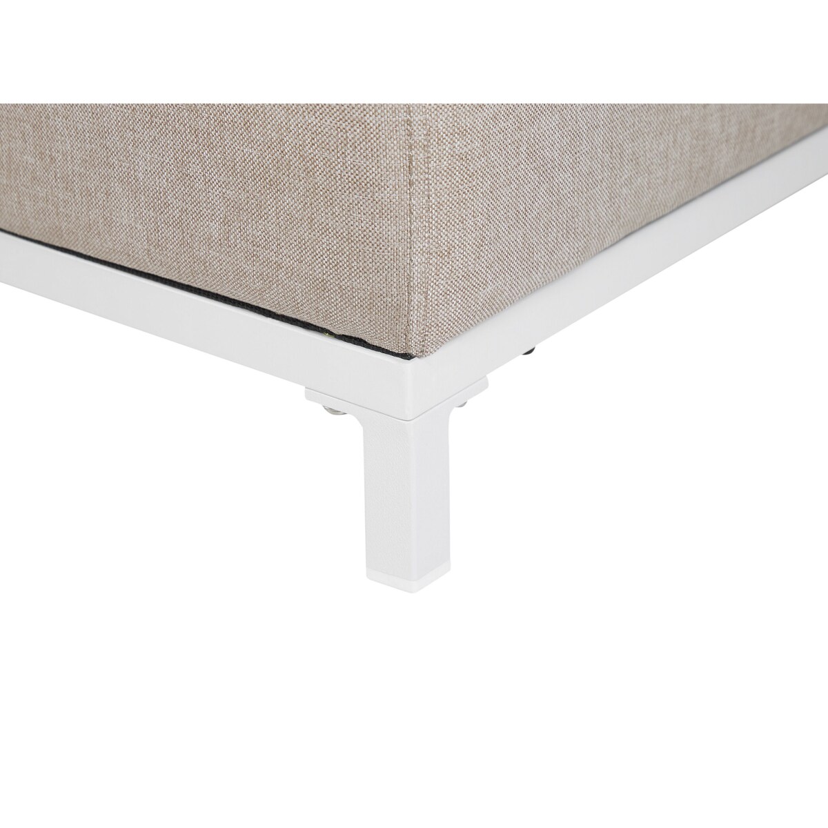 Otomana ogrodowa beżowa z białym ROVIGO