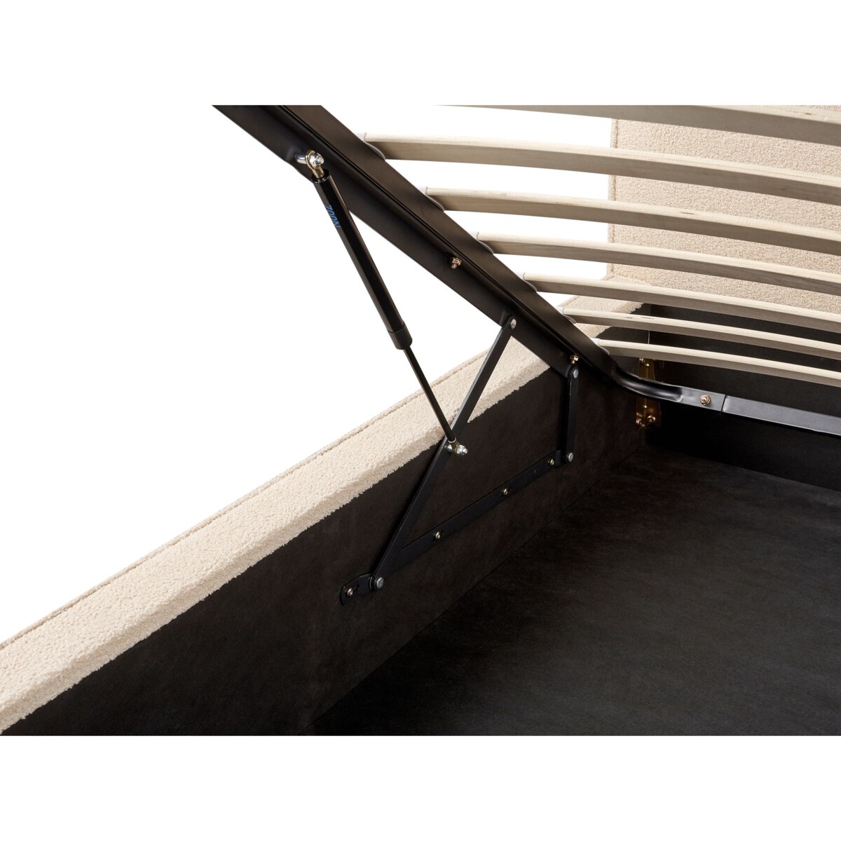 Łóżko z pojemnikiem Boucle MOISSAC 180 x 200 cm Beżowy