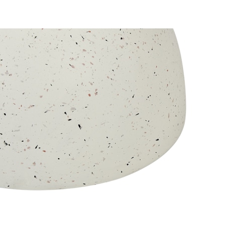 Stolik pomocniczy biały z efektem lastryko CAORIA