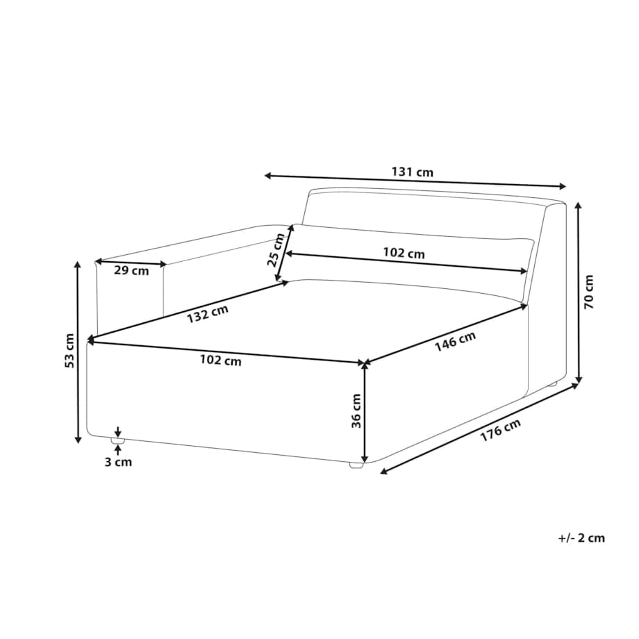 Szezlong welurowy prawostronny beżowy HELLNAR