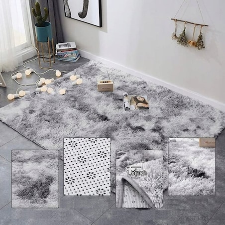 Dywan pluszowy 160x220 cm miękki shaggy włos 30 mm klasyczny