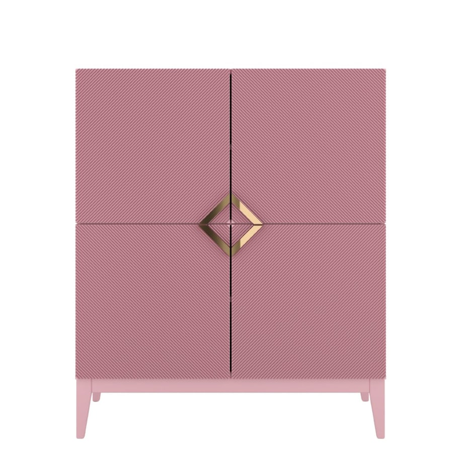 Drewniana komoda Visby DEMI HIGH / kolor pudrowy róż