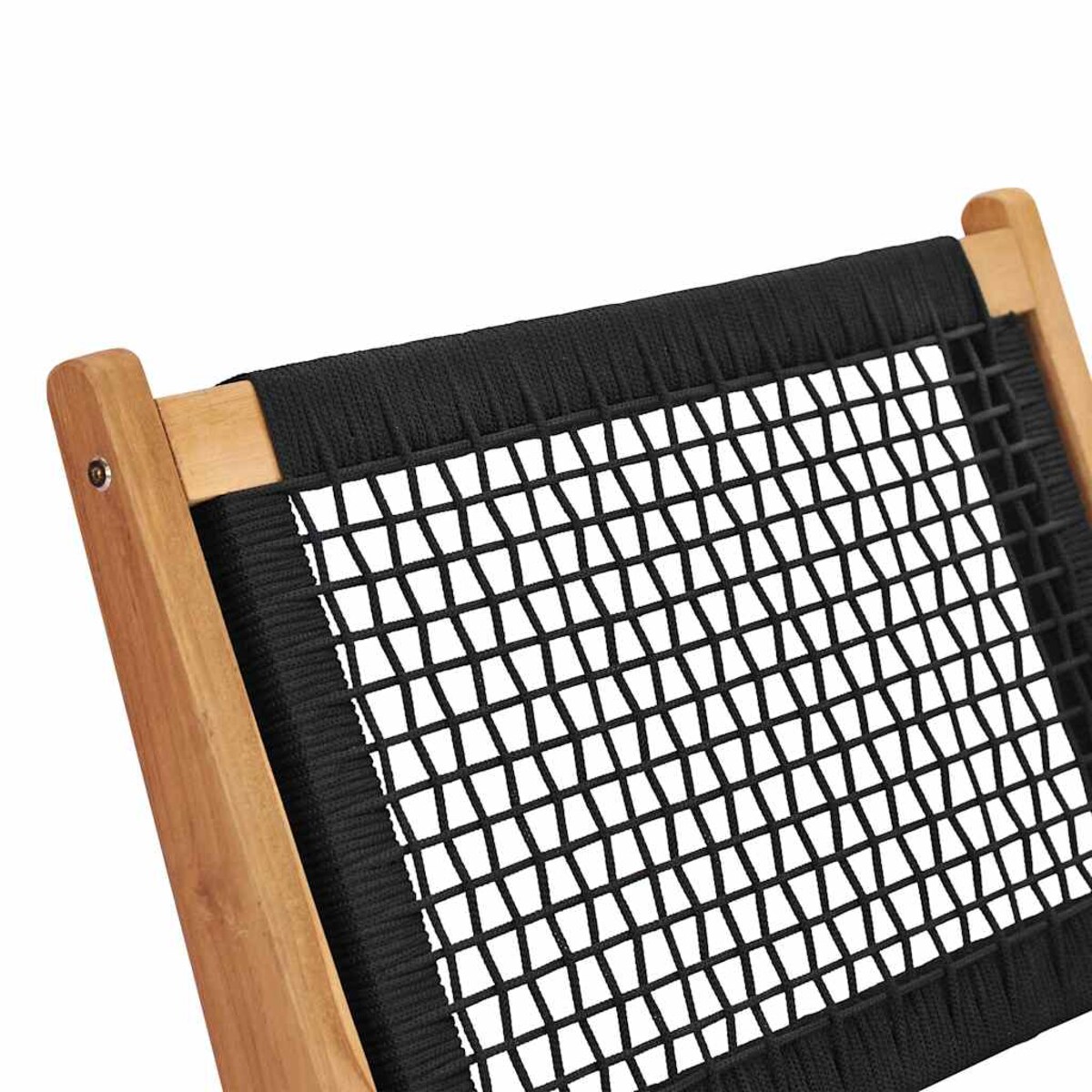 vidaXL Krzesło z podnóżkiem, lite drewno tekowe i sznurek