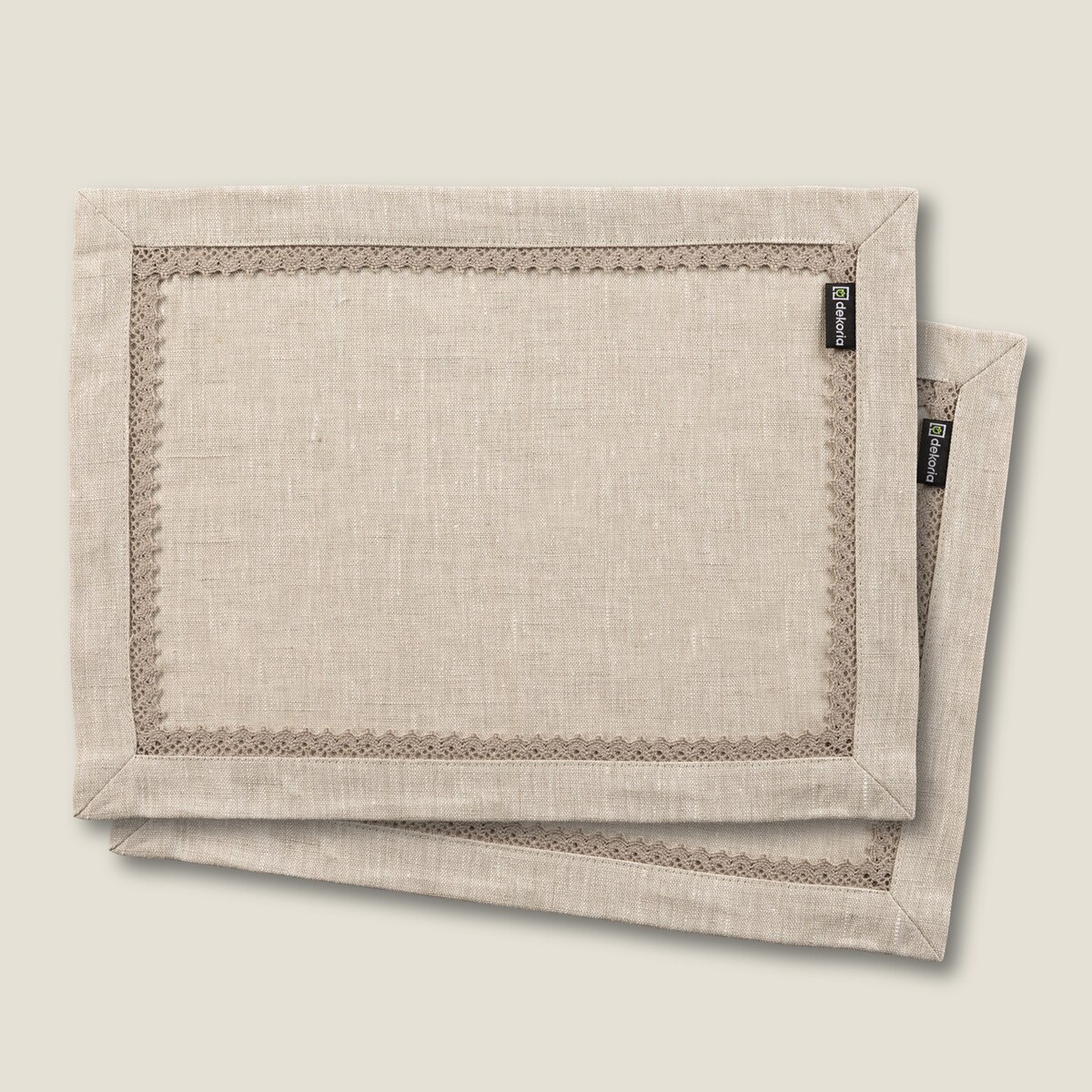 Podkładka z koronką 30x40 cm 2 szt. 30x40 naturalny len