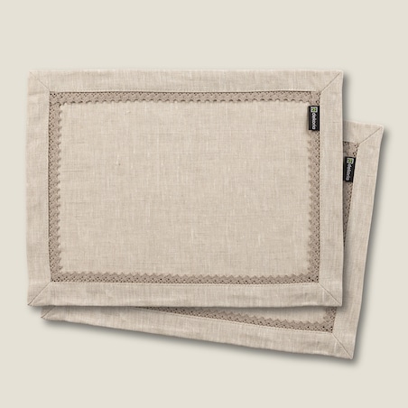 Podkładka z koronką 30x40 cm 2 szt. 30x40 naturalny len