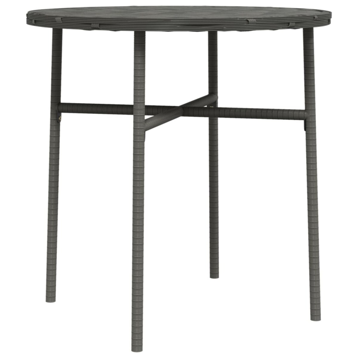 vidaXL Stolik herbaciany, szary, 45 cm, polirattan