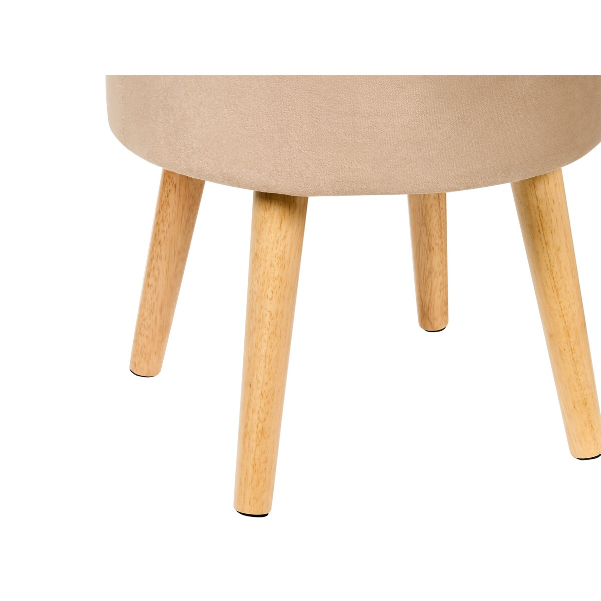 Stołek ze schowkiem welurowy beżowy NEELY