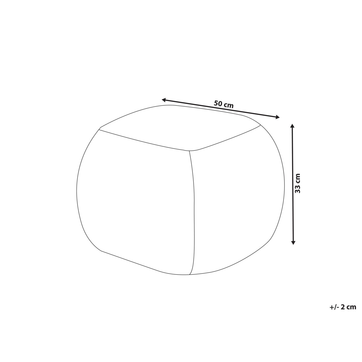 Puf BARRON Boucle Złamana biel 50 x 50 x 33 cm