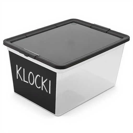 Pojemnik Plastikowy Z Pokrywą Na Zabawki 30 L Z Tablicą Do Pisania Pudełko Do Przechowywania